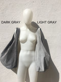 Slouch bag with ZIPPER.Large TOTE leather bag in GRAY. Soft natural suede genuine leather hobo bag. Bohemian bag. Grey suede bag.