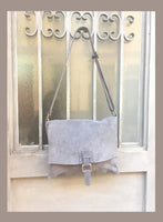 Leather bag in dark GREY. BOHO messenger bag in gray suede. Cross body bag in grey suede. Soft genuine leather bag. School bags, book bag.