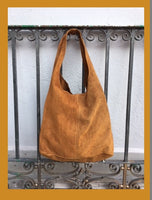 Slouch bag.Large TOTE leather bag in CAMEL brown. Genuine leather bag. Light tobacco color laptop bags in suede.