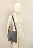 Leather bag in dark GREY. BOHO messenger bag in gray suede. Cross body bag in grey suede. Soft genuine leather bag. School bags, book bag.