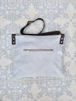 Cross body bag. BOHO suede leather bag in gray. Messenger bag in soft genuine suede leather. Crossbody bag in gray suede.