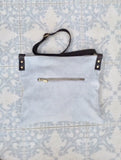 Cross body bag. BOHO suede leather bag in gray. Messenger bag in soft genuine suede leather. Crossbody bag in gray suede.