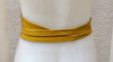 Obi belt in soft leather. Wrap belt in MUSTARD YELLOW. Waist belt in yellow. Mustard color wraparound belt. Yellow sash. Ibiza boho belts