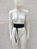 Obi belt in soft leather. Wrap belt in BLACK. Waist belt in BLACK. Wraparound belt in black genuine leather. Boho black waist cinch belt.