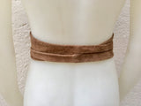 Taupe brown suede OBI belt in natural soft suede.Light brown waist belt.Very dark beige,taupe, greyge boho wrap dress belt. Tan overall belt