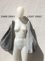 Slouch bag with ZIPPER.Large TOTE leather bag in GRAY. Soft natural suede genuine leather hobo bag. Bohemian bag. Grey suede bag.