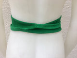 Green suede OBI belt, wraparound belt in soft suede. Genuine leather waist belt, boho GREEN sash. Wrap belt in GREEN suede leather.