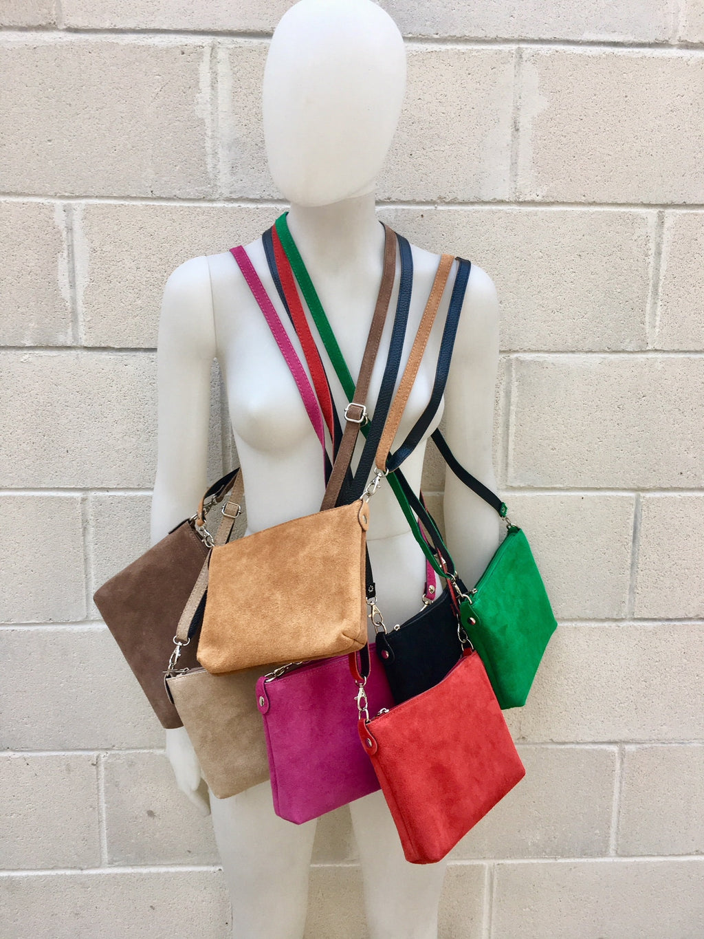 Suede leather bag in light mint -sage green. Sage crossbody / shoulder bag in GENUINE leather. Small l green bag. Adjustable strap + zipper.