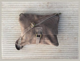 Cross body suede bag. GENUINE leather bag in TAUPE beige-brown. BOHO natural leather bag. Messenger bag in suede for books, tablets...