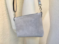 Small suede bag in BLACK with matching belt. Cross body bag and OBI belt set in suede leather. Adjustable strap and zipper