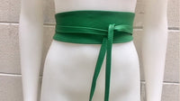 OBI belt. Green waist belt. Green sash, bridesmaid belts in green. Genuine leather, bright green belts, ibiza boho chic