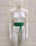 OBI belt. Green waist belt. Green sash, bridesmaid belts in green. Genuine leather, bright green belts, ibiza boho chic