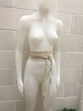 LIGHT beige suede OBI belt. Wrap belt in natural soft suede. Boho belt in cream beige. Wraparound boho wide belt. Dress belt, Waist belt.