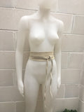 LIGHT beige suede OBI belt. Wrap belt in natural soft suede. Boho belt in cream beige. Wraparound boho wide belt. Dress belt, Waist belt.