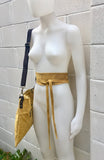 Cross body bag. BOHO suede leather bag in mustard yellow with matching suede belt. Messenger bag in soft genuine suede leather.