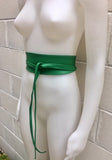 OBI belt. Green waist belt. Green sash, bridesmaid belts in green. Genuine leather, bright green belts, ibiza boho chic