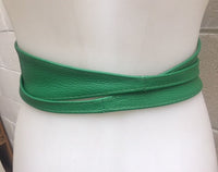 OBI belt. Green waist belt. Green sash, bridesmaid belts in green. Genuine leather, bright green belts, ibiza boho chic