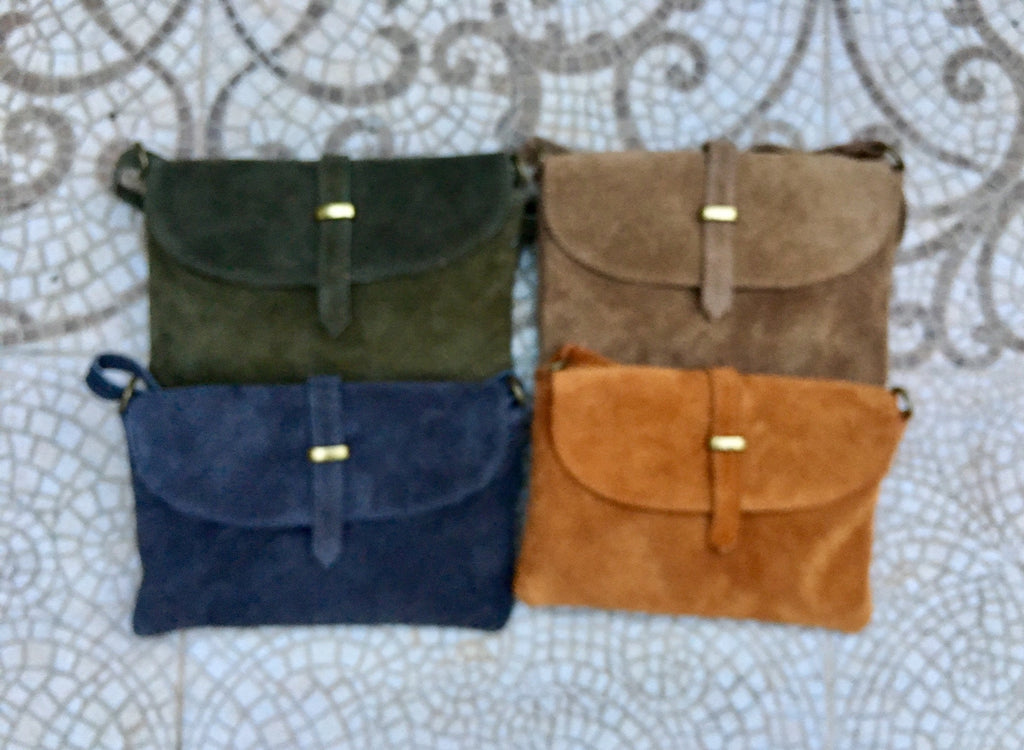 Suede leather bag in dark BROWN with waist belt. Crossbody bag in GENUINE leather with wraparound suede belt. BROWN suede purse +cinch belt