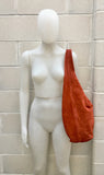 Slouch bag.Large TOTE leather bag in burnt ORANGE. Soft natural suede leather bag. Boho bag. DARK orange suede bag.