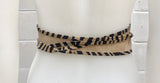 Leopard print suede OBI belt. Wrap belt in natural soft suede. Wraparound belt in genuine leather. Cheetah print obi, boho waist belt