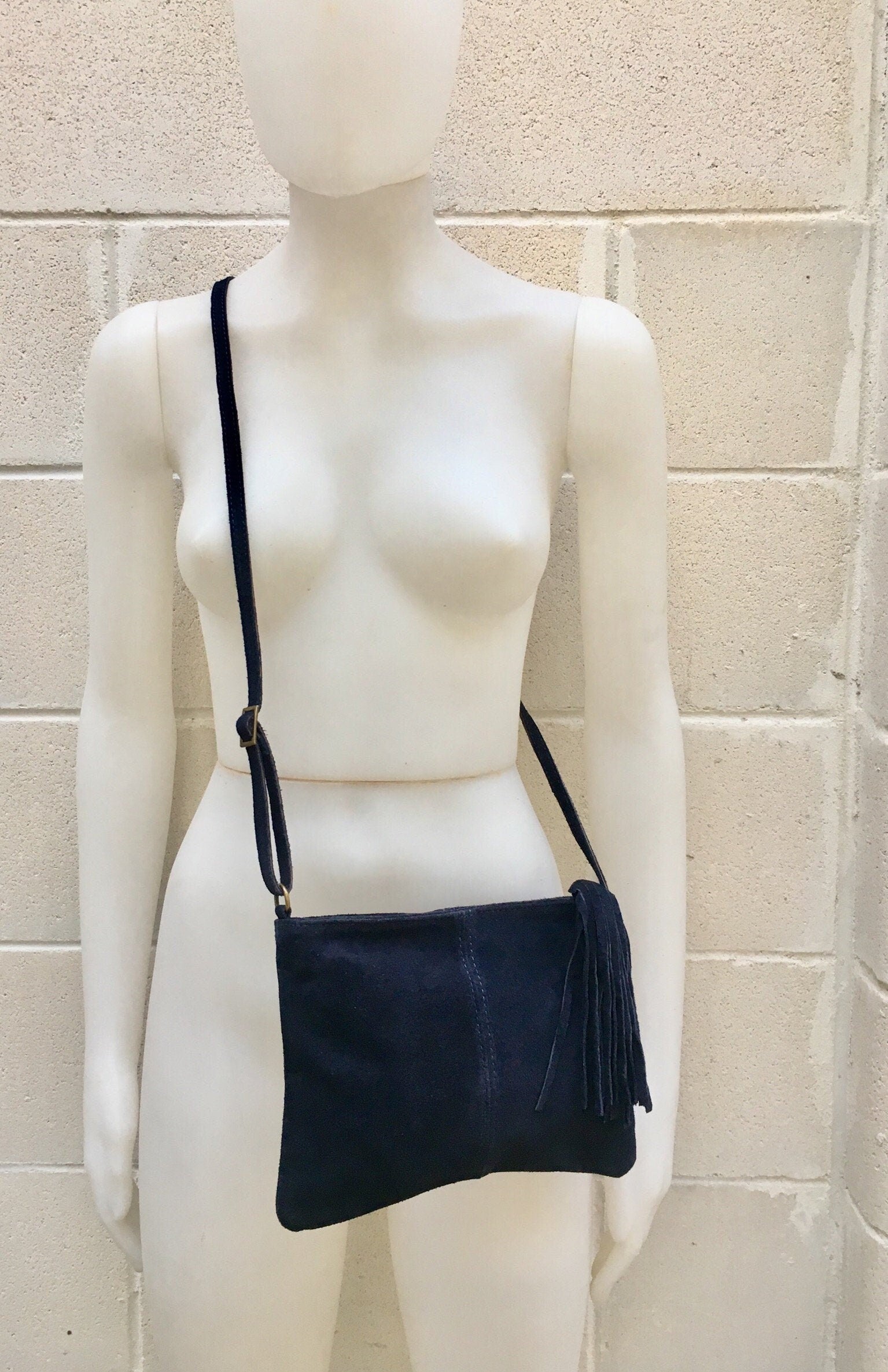 Suede leather bag in CAMEL BROWN Cross body bag, shoulder bag in GENUINE leather. Small leather bag with adjustable strap and zipper.