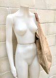 Slouch leather bag in BEIGE . Large shoulder leather bag. Boho bag. Laptop bags in suede. Large suede leather bag. BEIGE suede bag.