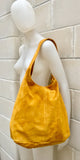 Slouch bag with ZIPPER. Tote leather bag in MUSTARD yellow. Soft natural suede, genuine leather bag.MUSTARD yellow suede bag.Hobo,laptop bag