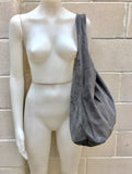 Slouch bag with ZIPPER.Large TOTE leather bag in GRAY. Soft natural suede genuine leather hobo bag. Bohemian bag. Grey suede bag.