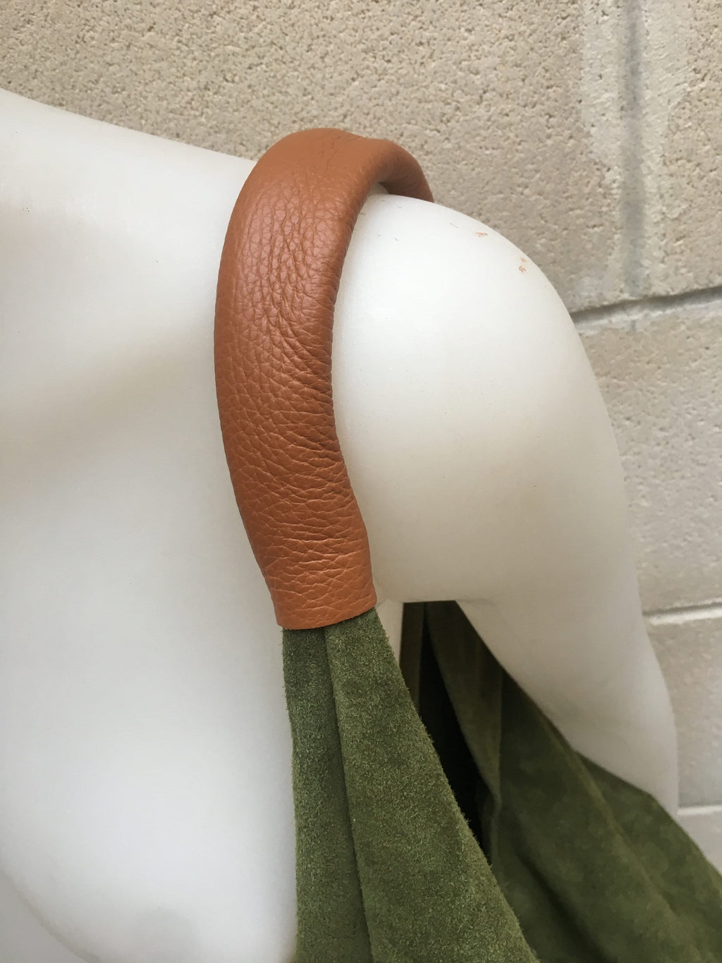 Slouch leather bag in moss GREEN . Large shoulder leather bag. Boho bag. Laptop bags in suede. Large suede leather bag. Origami purse.