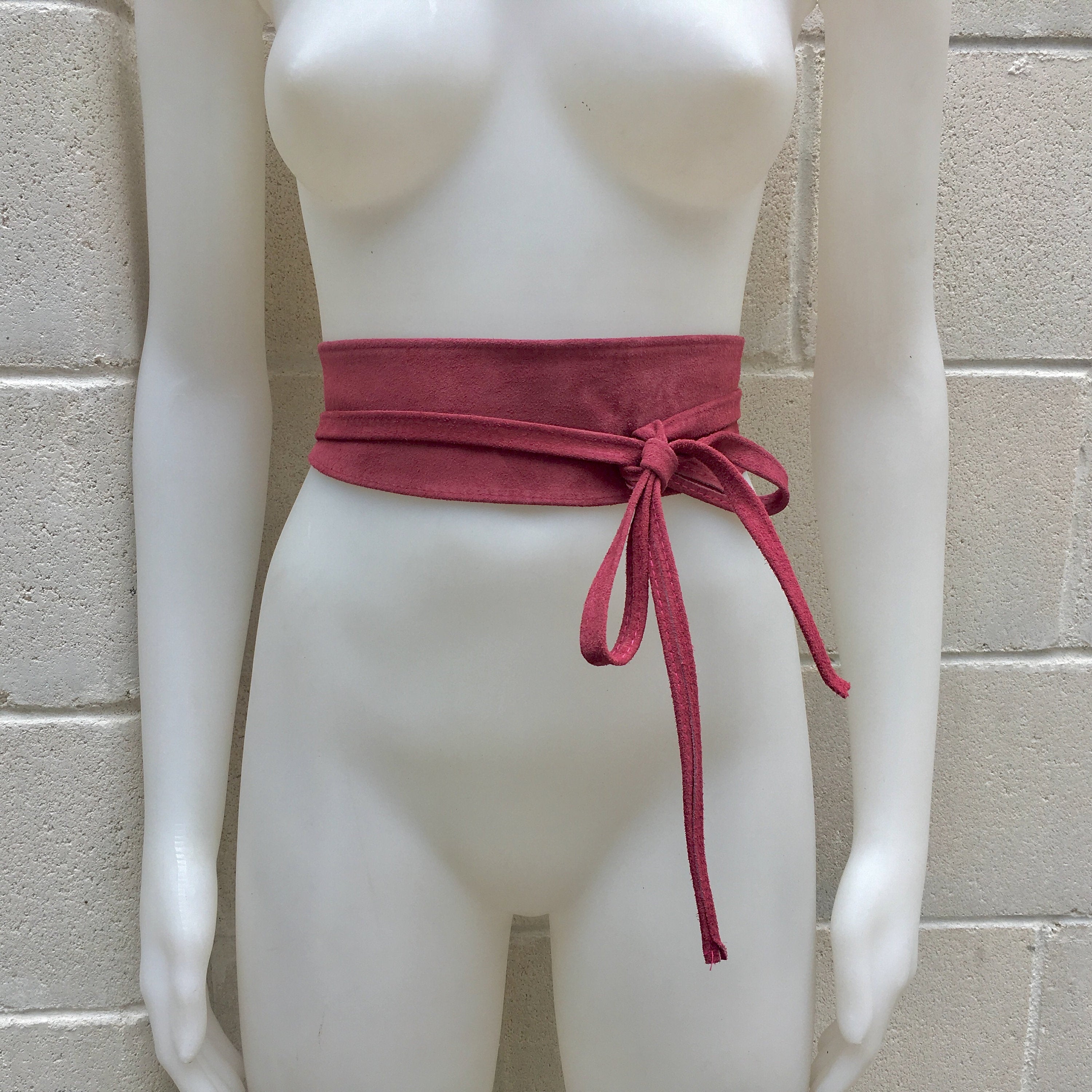 Raspberry pink wide suede belt. Wrap belt in soft suede, genuine leather, waist belt,orchid obi, boho belt, bohemian sash, boho, pink belt