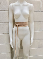 Beige suede OBI belt. Natural soft suede wrap belt. Wraparound beige sash. Genuine leather beige boho belt. Beige waist cinch belt.