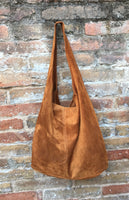 Slouch bag.Large TOTE leather bag in CAMEL brown with zipper.Genuine leather bag.Light tobacco color laptop bags. Large shopper leather bag.