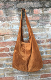 Slouch bag.Large TOTE leather bag in CAMEL brown with zipper.Genuine leather bag.Light tobacco color laptop bags. Large shopper leather bag.