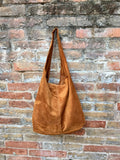 Slouch bag.Large TOTE leather bag in CAMEL brown with zipper.Genuine leather bag.Light tobacco color laptop bags. Large shopper leather bag.