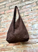 Slouch bag.Large TOTE leather bag in DARK brown with zipper.Genuine leather bag.. BROWN leather laptop bags. Large shopper leather bag.