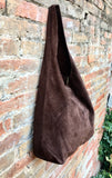 Slouch bag.Large TOTE leather bag in DARK brown with zipper.Genuine leather bag.. BROWN leather laptop bags. Large shopper leather bag.