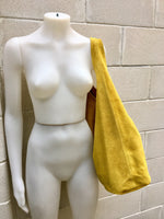 Slouch bag with ZIPPER. Tote leather bag in yellow. Soft natural suede, genuine leather shopper bag. Yellow suede bag.Hobo,laptop bag