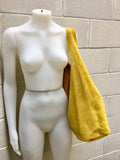 Slouch bag with ZIPPER. Tote leather bag in yellow. Soft natural suede, genuine leather shopper bag. Yellow suede bag.Hobo,laptop bag