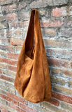 Slouch bag.Large TOTE leather bag in CAMEL brown with zipper.Genuine leather bag.Light tobacco color laptop bags. Large shopper leather bag.