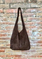 Slouch bag.Large TOTE leather bag in DARK brown with zipper.Genuine leather bag.. BROWN leather laptop bags. Large shopper leather bag.