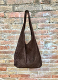 Slouch bag.Large TOTE leather bag in DARK brown with zipper.Genuine leather bag.. BROWN leather laptop bags. Large shopper leather bag.