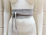 Gray suede OBI belt, SASH in natural soft suede,waist belt,soft leather belt, GREY sash, obi, boho belt, bohemian sash, boho beige belt