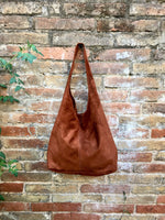 Slouch bag.Large TOTE leather bag in BROWN. Genuine leather bag. Tobacco laptop bags in suede. Large suede leather bag. BROWN suede bag.