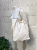 TOTE leather bag in creamy white. Soft GENUINE leather bag. Large light beige leather SHOPPER. Laptop, tablet bag, carry all bag for books