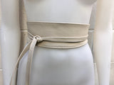 BROKEN WHITE tote bag with belt. Cream soft GENUINE leather bag + belt set. Large light beige leather bag. Computer, tablet or Laptop bag