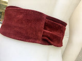 Burgundy obi belt. Suede wrap belt.Wraparound waistbelt. Wide belt.Boho dress belt in dark red suede. Wine red genuine leather soft belt