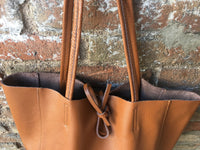 Tote bag in camel BROWN with belt.Soft natural GENUINE leather bag + belt set. Large brown leather bag. Computer, tablet or Laptop bag.