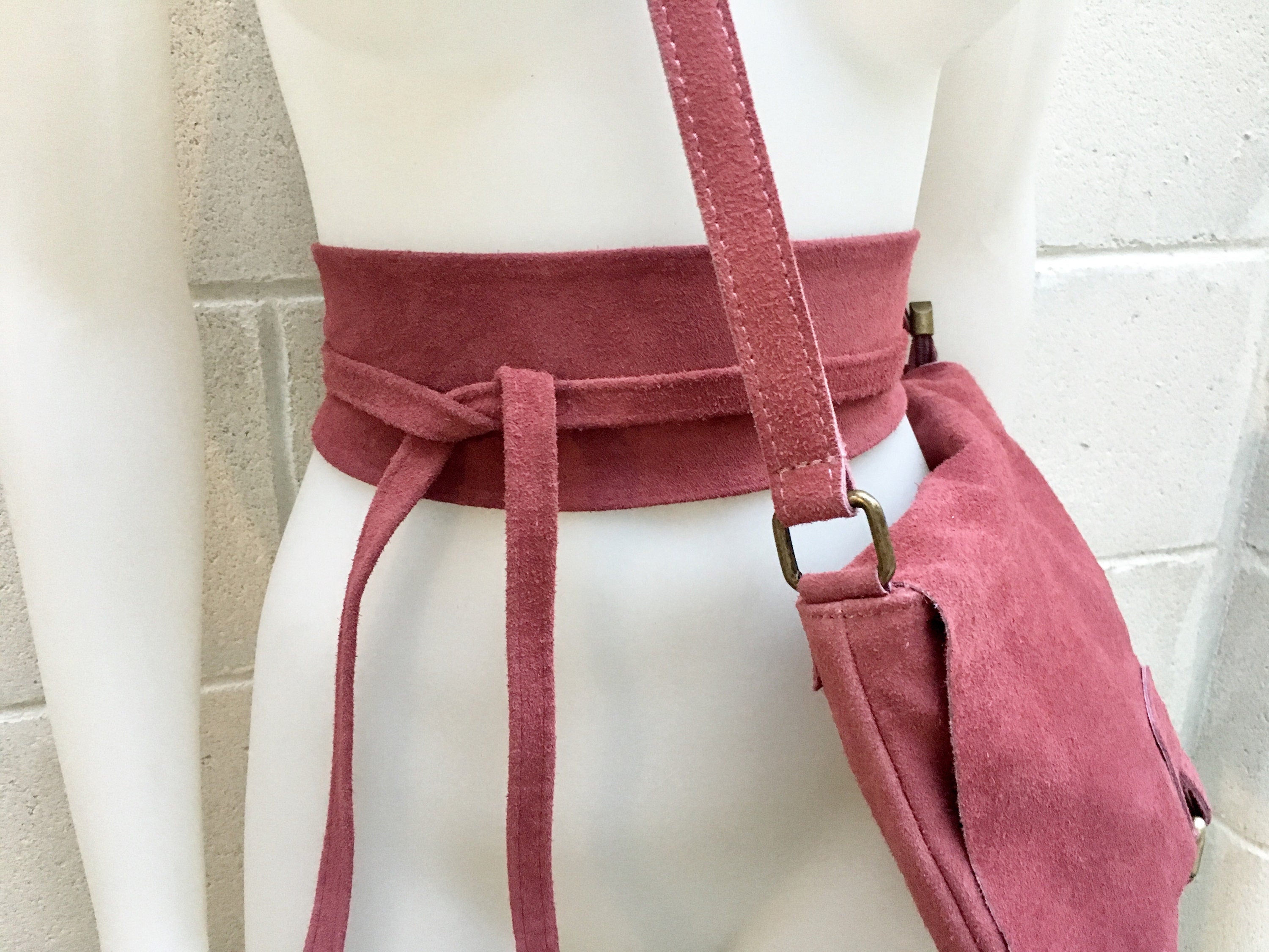 Raspberry pink wide suede belt. Wrap belt in soft suede, genuine leather, waist belt,orchid obi, boho belt, bohemian sash, boho, pink belt