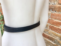 Obi belt in genuine leather. Wrap belt in BLACK. Waist belt in black stong leather. Black wraparound belt. Natural leather 80s style belt