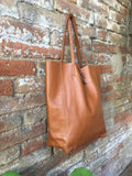 Tote bag in camel BROWN with belt.Soft natural GENUINE leather bag + belt set. Large brown leather bag. Computer, tablet or Laptop bag.